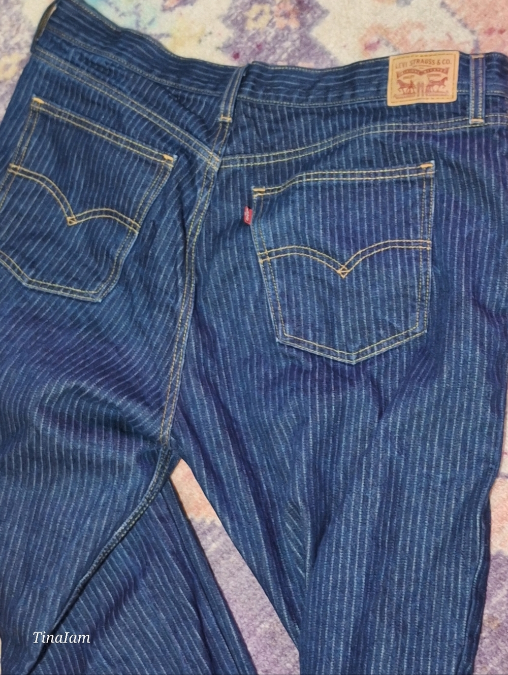 Levi's Men's Navy Blue Pinstripe